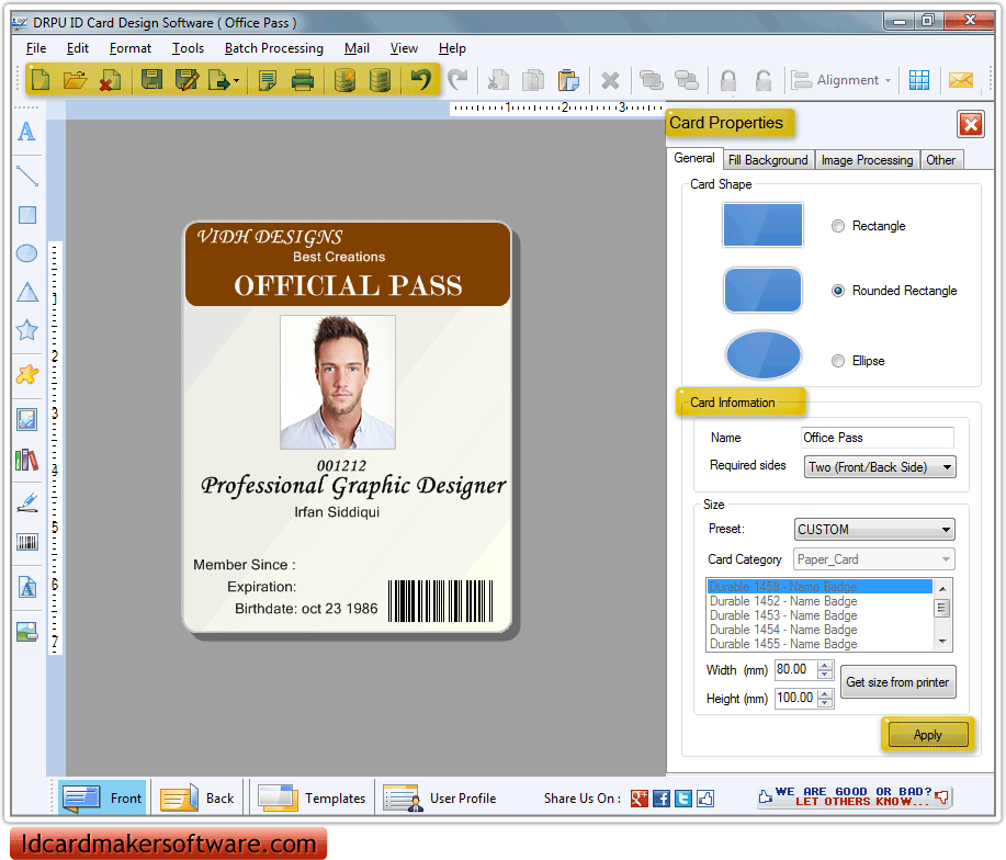 identification card software